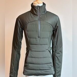 lululemon athletica olive green ‘Down For It All’ Pullover Jacket SIZE 0